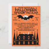 Halloween Spooktacular Retro-Bat der 1960er Jahre Einladung (Vorderseite)
