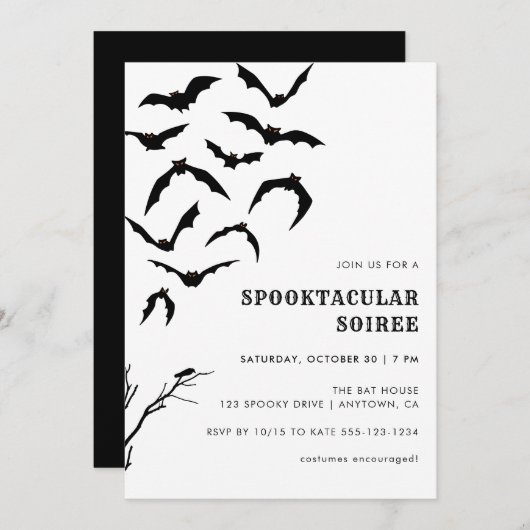 Halloween Spooktacular Soiree Einladung (Vorne/Hinten)