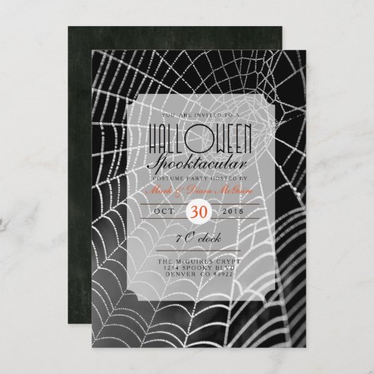 Halloween Spooktacular | Spider Web Party Einladun Einladung (Vorne/Hinten)