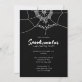 Halloween Spooktacular Spider Web QR Karte (Vorderseite)