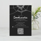Halloween Spooktacular Spike QR Code Social Media Einladung (Stehend Vorderseite)