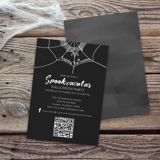 Halloween Spooktacular Spike QR Code Social Media Einladung