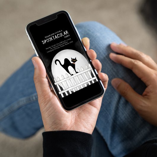 Halloween Spooktacular Spookular Black Cat Einladung