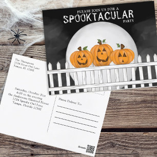 Halloween Spooktacular Spookular Whimsical Pumpkin Postkarte