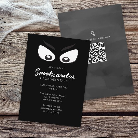 Halloween Spooktacular Spooky Ghost QR Code Map  Einladung