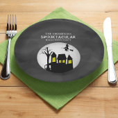 Halloween Spooktacular Spooky Haunted House Witch  Pappteller