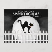 Halloween Spooktacular Spooky Whimsical Black Cat Postkarte (Vorderseite)