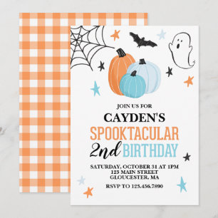 Halloween Spooktacular Türkis Orange Geburtstag I Einladung