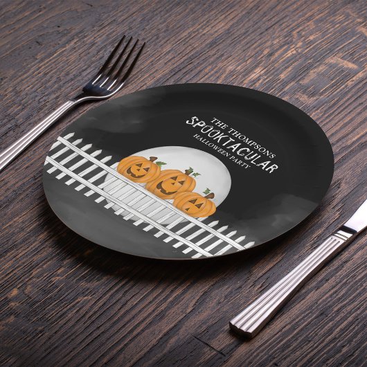 Halloween Spooktacular Whimsical Pumpkins Funny Pappteller