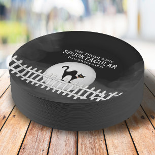 Halloween Spookular Black Cat Spooktacular Party Pappteller