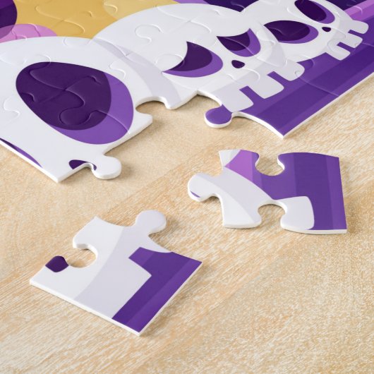 Halloween Spooky Bat Cat Skulls Kinder Puzzle (Seite)