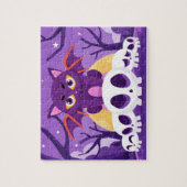 Halloween Spooky Bat Cat Skulls Kinder Puzzle (Vertikal)