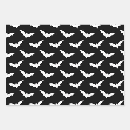 Halloween Spooky Bat Dekorationsmuster Geschenkpapier Set (Vorderseite)