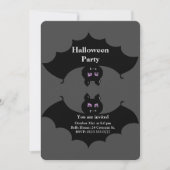 Halloween Spooky Bats auf Grau Einladung (Vorderseite)