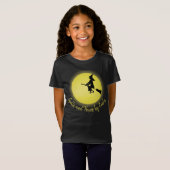 Halloween Spooky Beängstigend Hexenbroomstick Moon T-Shirt (Vorne ganz)