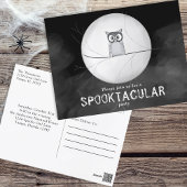 Halloween Spooky Beängstigend Owl Whimsisches Part Postkarte