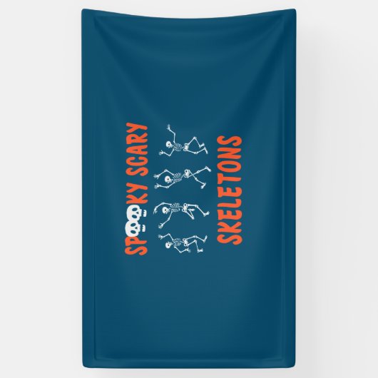 Halloween Spooky Beängstigend Skeletons Tanz Gebur Banner (Vertikal)
