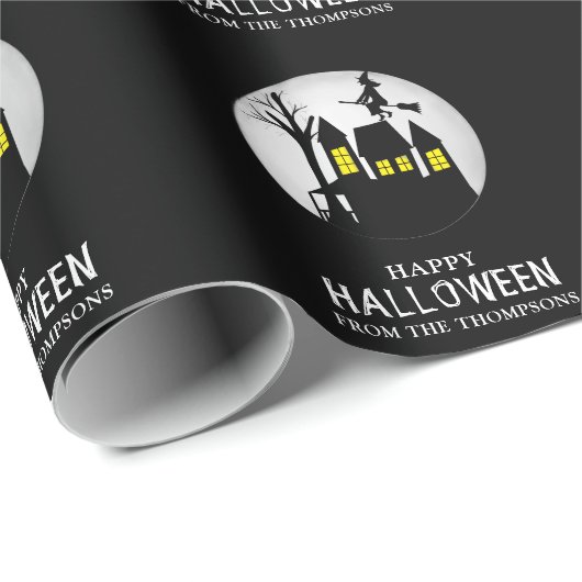 Halloween Spooky Beängstigend Spuk House Hexe Geschenkpapier (Rolleneckpunkt)