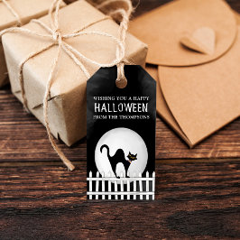 Halloween Spooky Beängstigend Whimsical Black Cat Geschenkanhänger