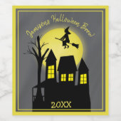 Halloween Spooky Beängstigende Mondlicht-Fliegerhe Weinetikett (Einzelnes Label)