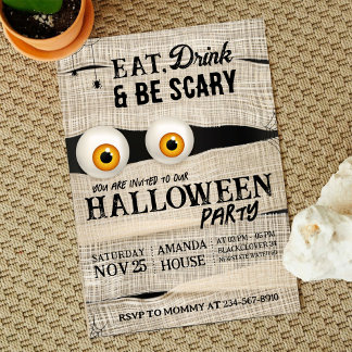 Halloween Spooky Beängstigendes Party bearbeitbar Einladung