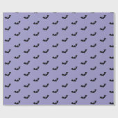 Halloween Spooky Black and Lila Bats Pattern Geschenkpapier (Flach)