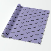 Halloween Spooky Black and Lila Bats Pattern Geschenkpapier (Ungerollt)