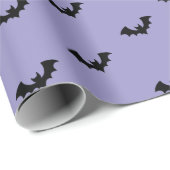 Halloween Spooky Black and Lila Bats Pattern Geschenkpapier (Rolleneckpunkt)