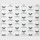 Halloween Spooky Black and White Bats Muster Geschenkpapier (Flach)