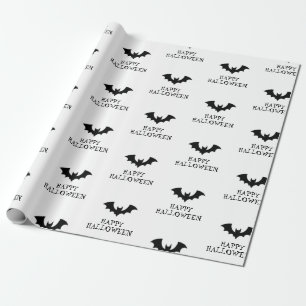 Halloween Spooky Black and White Bats Muster Geschenkpapier