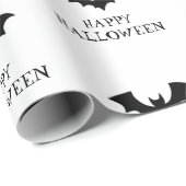 Halloween Spooky Black and White Bats Muster Geschenkpapier (Rolleneckpunkt)
