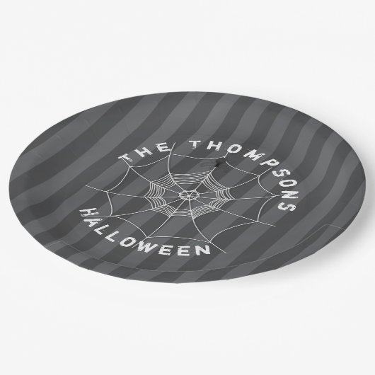 Halloween Spooky Black Spider Web Creepy Pappteller (Schrägansicht)