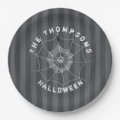 Halloween Spooky Black Spider Web Creepy Pappteller (Vorderseite)