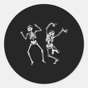 Halloween Spooky Bones Skull-Tanz Skelett Runder Aufkleber