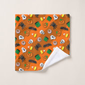 Halloween Spooky Candies Party Badhandtuch Set (Waschlappen)
