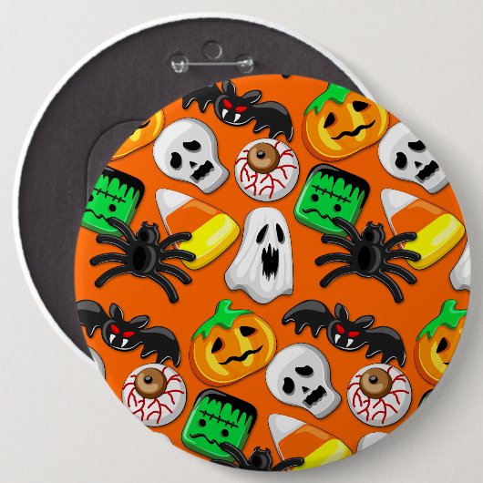 Halloween Spooky Candies Party Button (Vorne & Hinten)