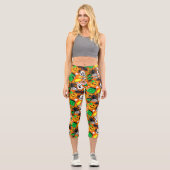 Halloween Spooky Candies Party Capri Leggings (Vorderseite)