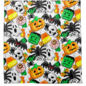 Halloween Spooky Candies Party Duschvorhang (Vorderseite)