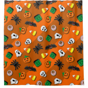 Halloween Spooky Candies Party Duschvorhang