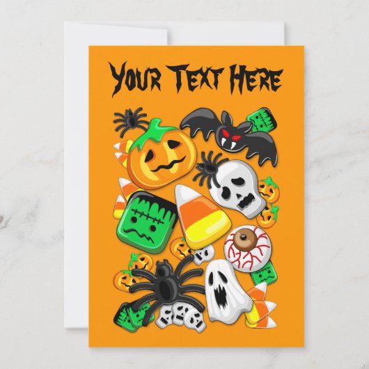 Halloween Spooky Candies Party Einladung (Rückseite)