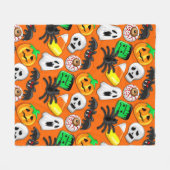Halloween Spooky Candies Party Fleecedecke (Vorderseite (Horizontal))