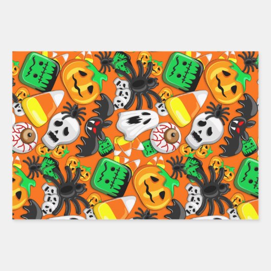 Halloween Spooky Candies Party Geschenkpapier Set (Vorderseite)
