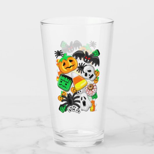 Halloween Spooky Candies Party Glas (Rückseite)