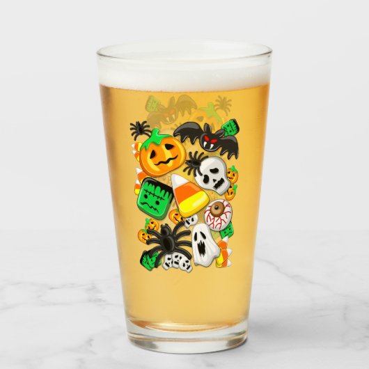 Halloween Spooky Candies Party Glas (Vorne (Gefüllt))