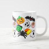 Halloween Spooky Candies Party Jumbo-Tasse (Rechts)