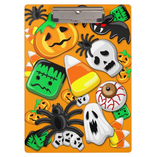 Halloween Spooky Candies Party Klemmbrett (Vorderseite)