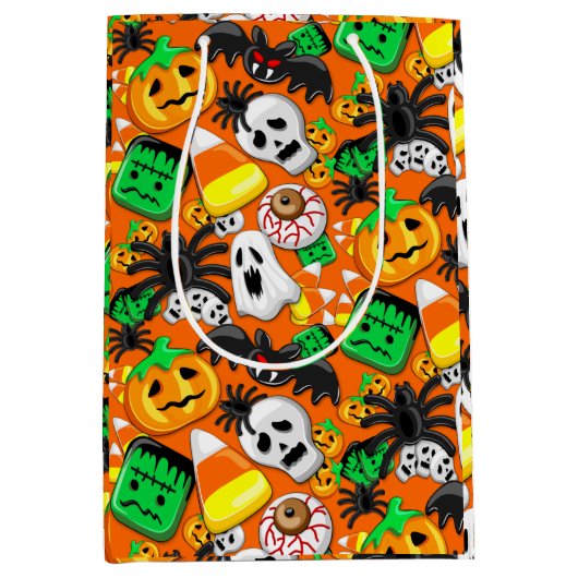 Halloween Spooky Candies Party Mittlere Geschenktüte (Vorderseite)