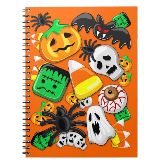 Halloween Spooky Candies Party Notizblock (Vorderseite)