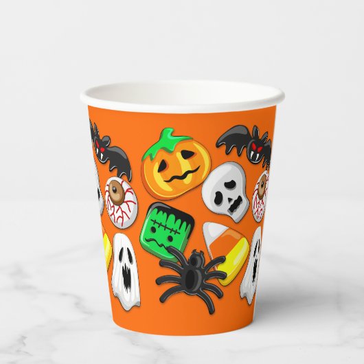 Halloween Spooky Candies Party Pappbecher (Rückseite)