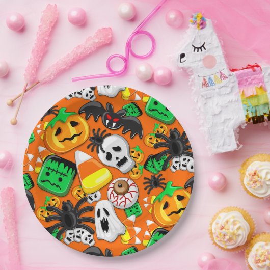 Halloween Spooky Candies Party Pappteller (Party)